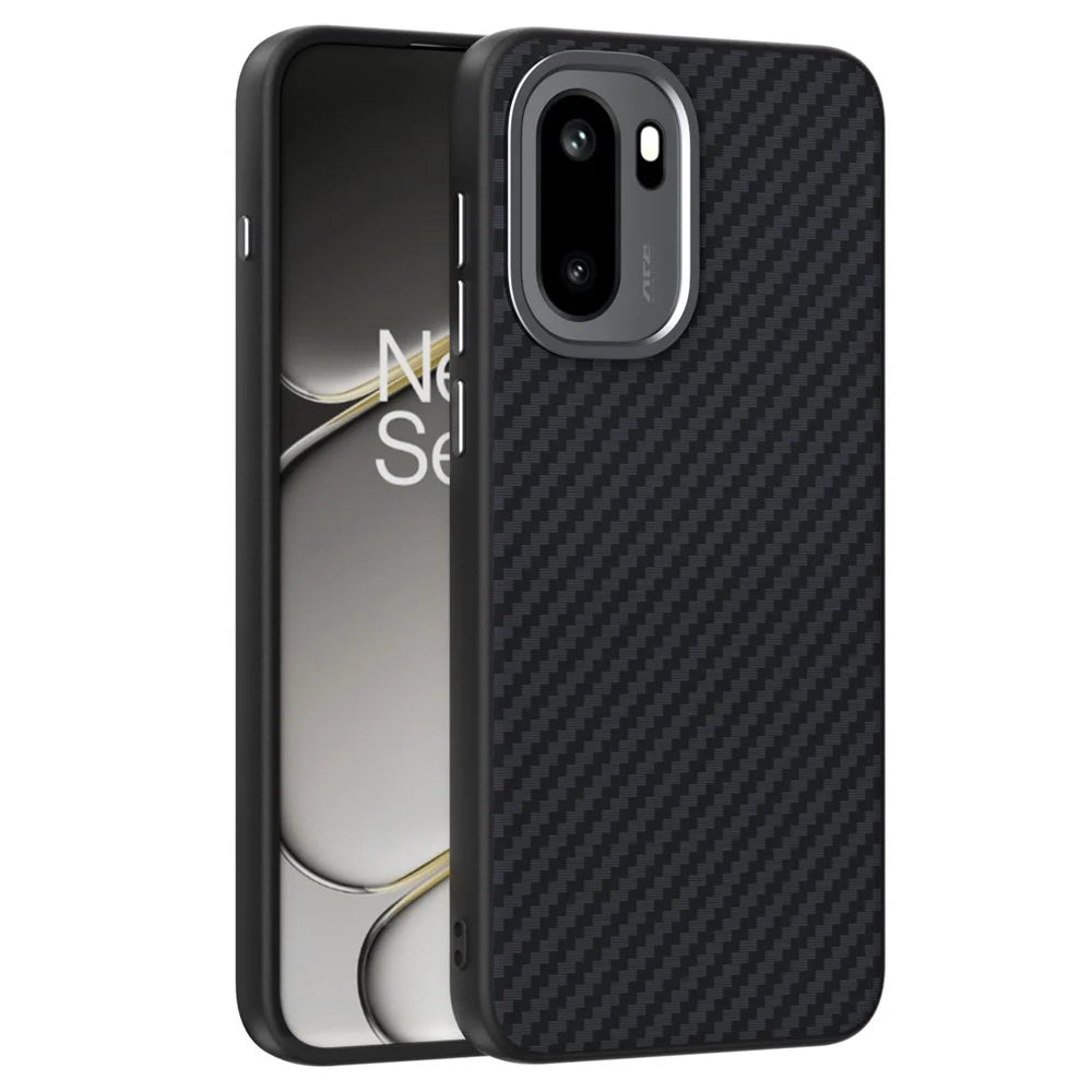 ABEEL For OnePlus Ace 6 5G Magnetic Case Carbon Fiber Texture Back Cover - Black - 1