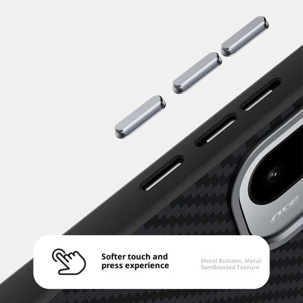 ABEEL For OnePlus Ace 6 5G Magnetic Case Carbon Fiber Texture Back Cover - Black - 6