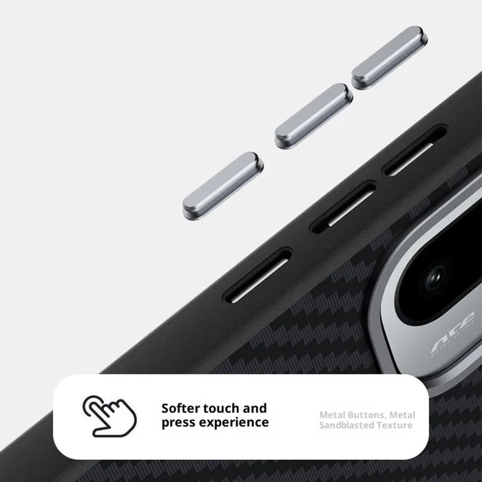 ABEEL For OnePlus Ace 6 5G Magnetic Case Carbon Fiber Texture Back Cover - Black - 6