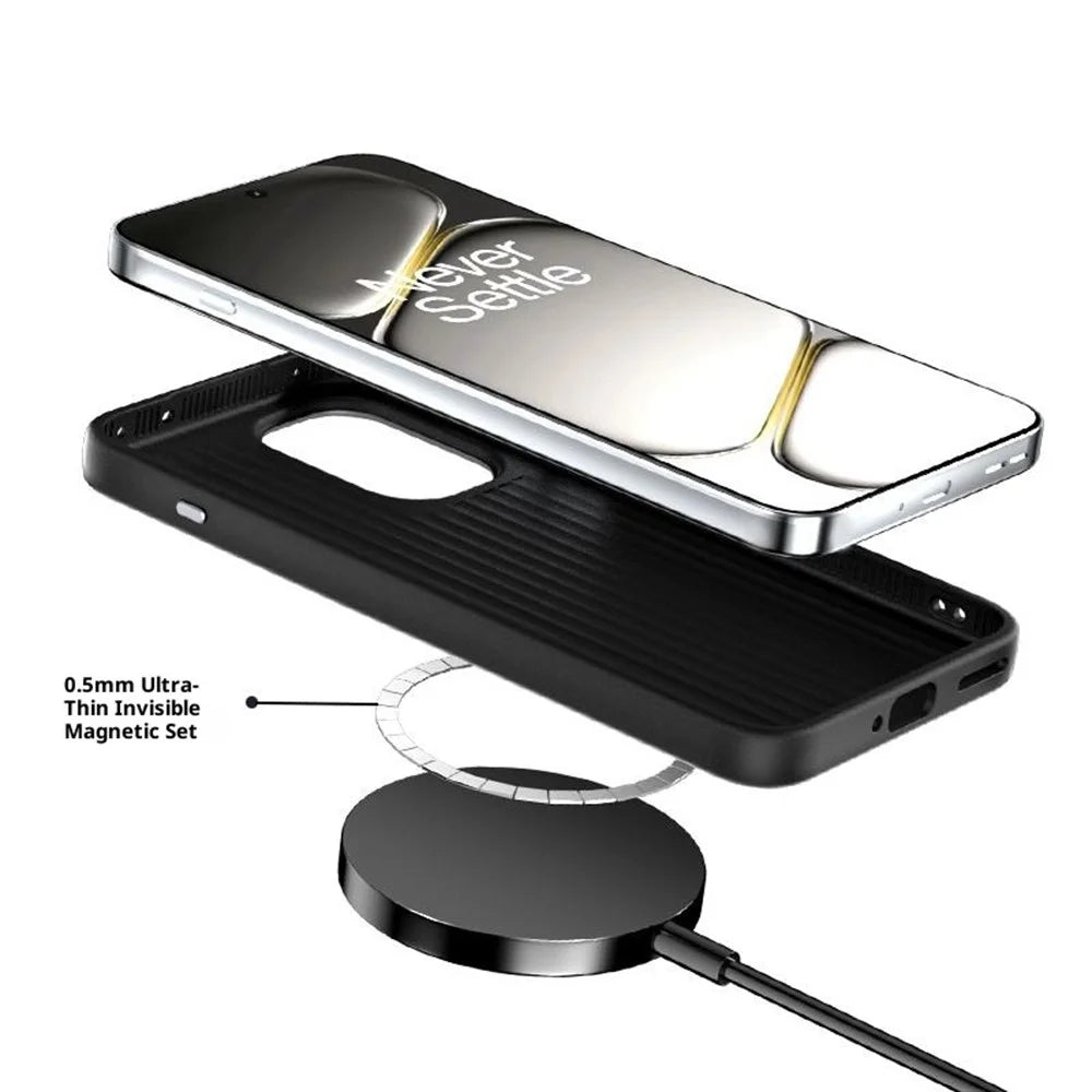 ABEEL For OnePlus Ace 6 5G Magnetic Case Micro-Embossing 6D Printed PC TPU Aluminum Alloy Leather Phone Cover - Outstanding No. 1 - 4