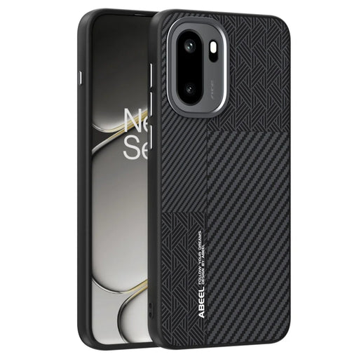 ABEEL For OnePlus Ace 6 5G Magnetic Case PC + TPU + Aluminum Alloy + PU Leather Slim Phone Back Cover - Texture 3 - 1