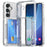 For Samsung Galaxy S26+ Clear Case PC + TPU Phone Cover Card Holder Kickstand - Transparent - 2