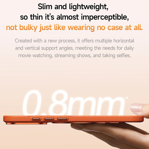 SULADA For iPhone 17 Pro Protective Case Grid Textured Anti Fingerprint Phone Cover - Orange - 2