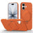 SULADA For iPhone 17 Kickstand Magnetic Case Grid Textured Anti Fingerprint Phone Cover - Orange - 1