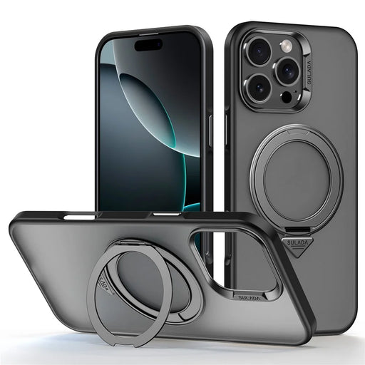 SULADA For iPhone 16 Pro Max Case Magnetic Case Anti-Fingerprints Matte TPU + PC Phone Cover with Kickstand - 1