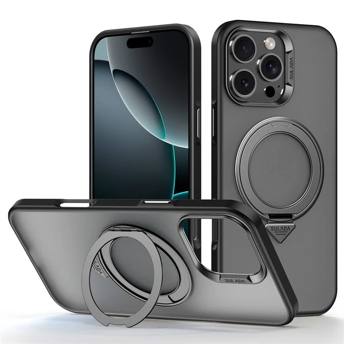 SULADA For iPhone 16 Pro Max Case Magnetic Case Anti-Fingerprints Matte TPU + PC Phone Cover with Kickstand - 1
