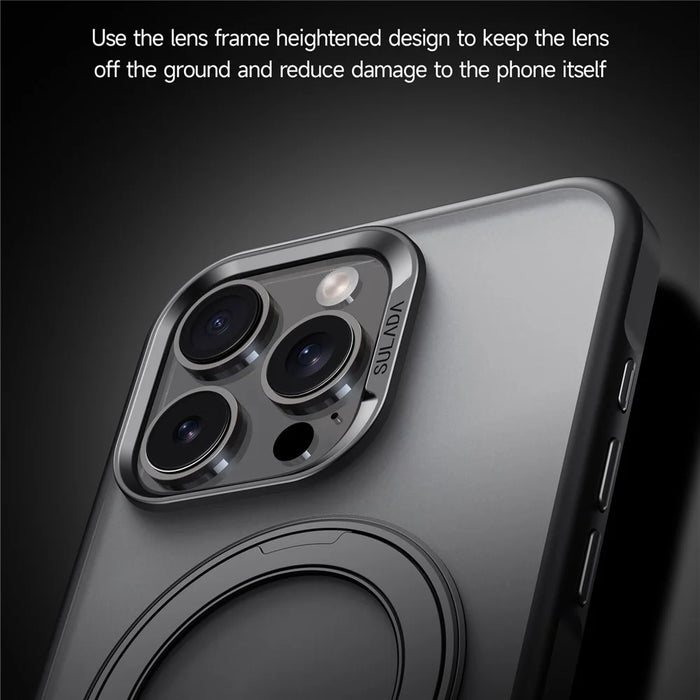 SULADA For iPhone 16 Pro Max Case Magnetic Case Anti-Fingerprints Matte TPU + PC Phone Cover with Kickstand - 7