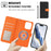 For iPhone 16 Pro Leather Case Compatible with MagSafe Detachable Wallet Phone Cover with Hand Strap - Black / Orange - 4