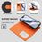 For iPhone 16 Pro Leather Case Compatible with MagSafe Detachable Wallet Phone Cover with Hand Strap - Black / Orange - 5