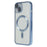 For iPhone 15 Magnetic Case CD Veins Glass Lens Guard TPU Phone Back Cover - Blue - 1