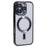 For iPhone 16 Pro Magnetic Case CD Veins Glass Lens Guard TPU Phone Back Cover - Black - 1