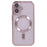 For iPhone 16 Plus Magnetic Case CD Veins Glass Lens Guard TPU Phone Back Cover - Pink - 2