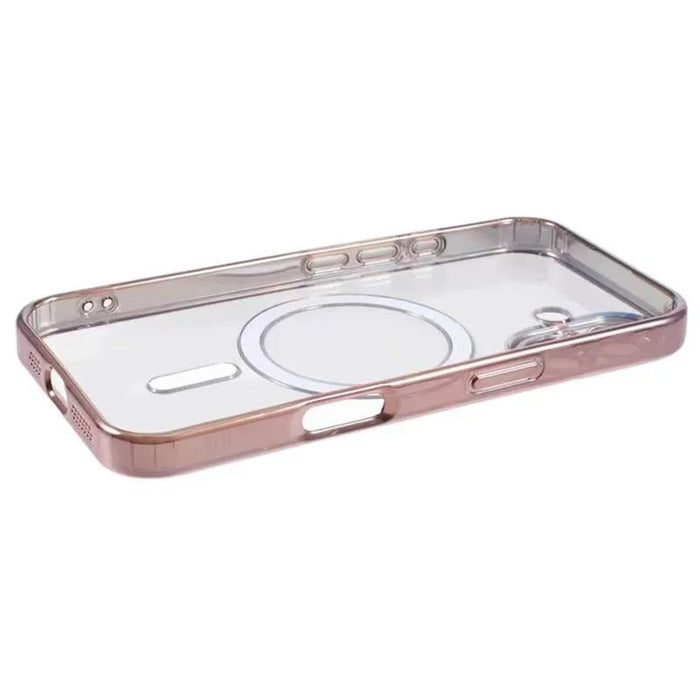 For iPhone 16 Plus Magnetic Case CD Veins Glass Lens Guard TPU Phone Back Cover - Pink - 3