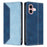For iPhone 16 Leather Case Skin Touch Color Splicing RFID Blocking Wallet Stand Phone Cover - Dark Blue / Blue - 1