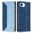 For iPhone 17e / 16e Leather Case Skin Touch Color Splicing RFID Blocking Wallet Stand Phone Cover - Dark Blue / Blue - 1