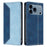 For iPhone 18 Pro Max / 17 Pro Max Leather Case Skin Touch Color Splicing RFID Blocking Wallet Stand Phone Cover - Dark Blue / Blue - 1