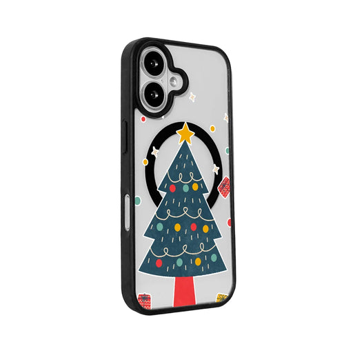 EYCASE For iPhone 17 Christmas Series Magnetic Case  Pattern Print TPU + Acrylic Cover Compatible with MagSafe - Minimalist Christmas Tree - 2