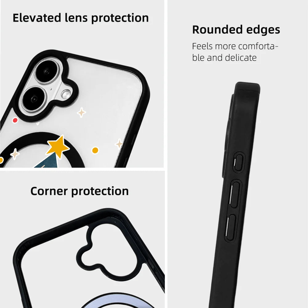EYCASE For iPhone 17 Christmas Series Magnetic Case  Pattern Print TPU + Acrylic Cover Compatible with MagSafe - Minimalist Christmas Tree - 7