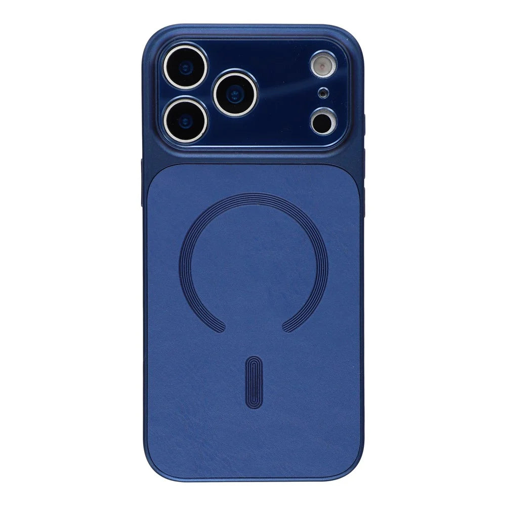 For iPhone 17 Pro Max Case Compatible with MagSafe Precise Cutout TPU PC PU Phone Cover - Blue - 3