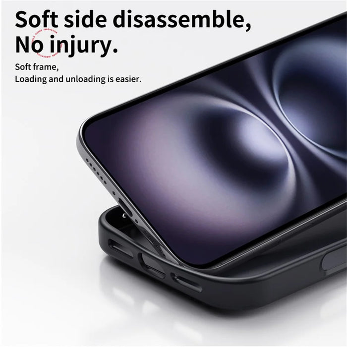 For iPhone 17 Case Compatible with MagSafe PC + TPU Phone Cover Ring Holder Carbon Fiber Texture - Black - 5