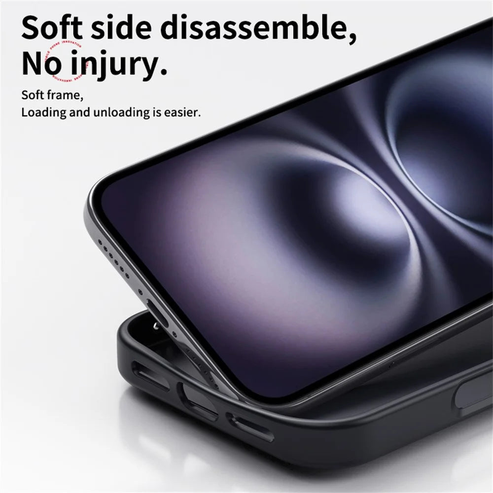 For iPhone Air Case Compatible with MagSafe PC + TPU Phone Cover Ring Holder Carbon Fiber Texture - Black - 6