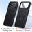 For iPhone 17 Pro Case Compatible with MagSafe PC + TPU Phone Cover Ring Holder Carbon Fiber Texture - Black - 2