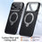 For iPhone 17 Pro Max Case Compatible with MagSafe PC + TPU Phone Cover Ring Holder Carbon Fiber Texture - Silver - 2