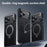 For iPhone 17 Pro Max Case Compatible with MagSafe PC + TPU Phone Cover Ring Holder Carbon Fiber Texture - Silver - 3