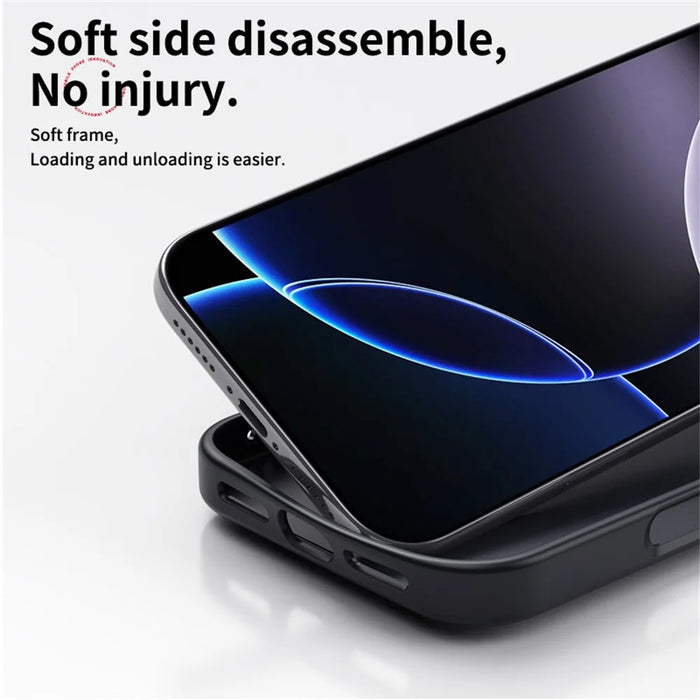 For iPhone 17 Pro Max Case Compatible with MagSafe PC + TPU Phone Cover Ring Holder Carbon Fiber Texture - Silver - 6