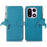For OnePlus 15 5G Case RFID Blocking Genuine Cow Leather Phone Cover Litchi Texture - Blue - 1