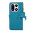 For OnePlus 15 5G Case RFID Blocking Genuine Cow Leather Phone Cover Litchi Texture - Blue - 7