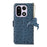 For OnePlus 15 5G Case RFID Blocking Genuine Cow Leather Phone Case Ostrich Texture - Blue - 7
