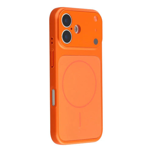 For iPhone 17 Case Compatible with MagSafe PC Phone Cover with AG Corning Glass Lens Film - Orange - 1