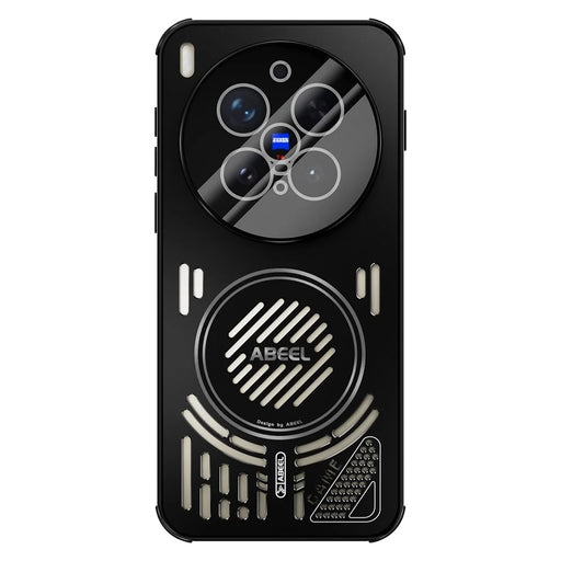 ABEEL For vivo X300 Pro 5G Magnetic Case Aluminium Alloy + PC + TPU Hollow Heat Dissipation Phone Cover - Black - 1