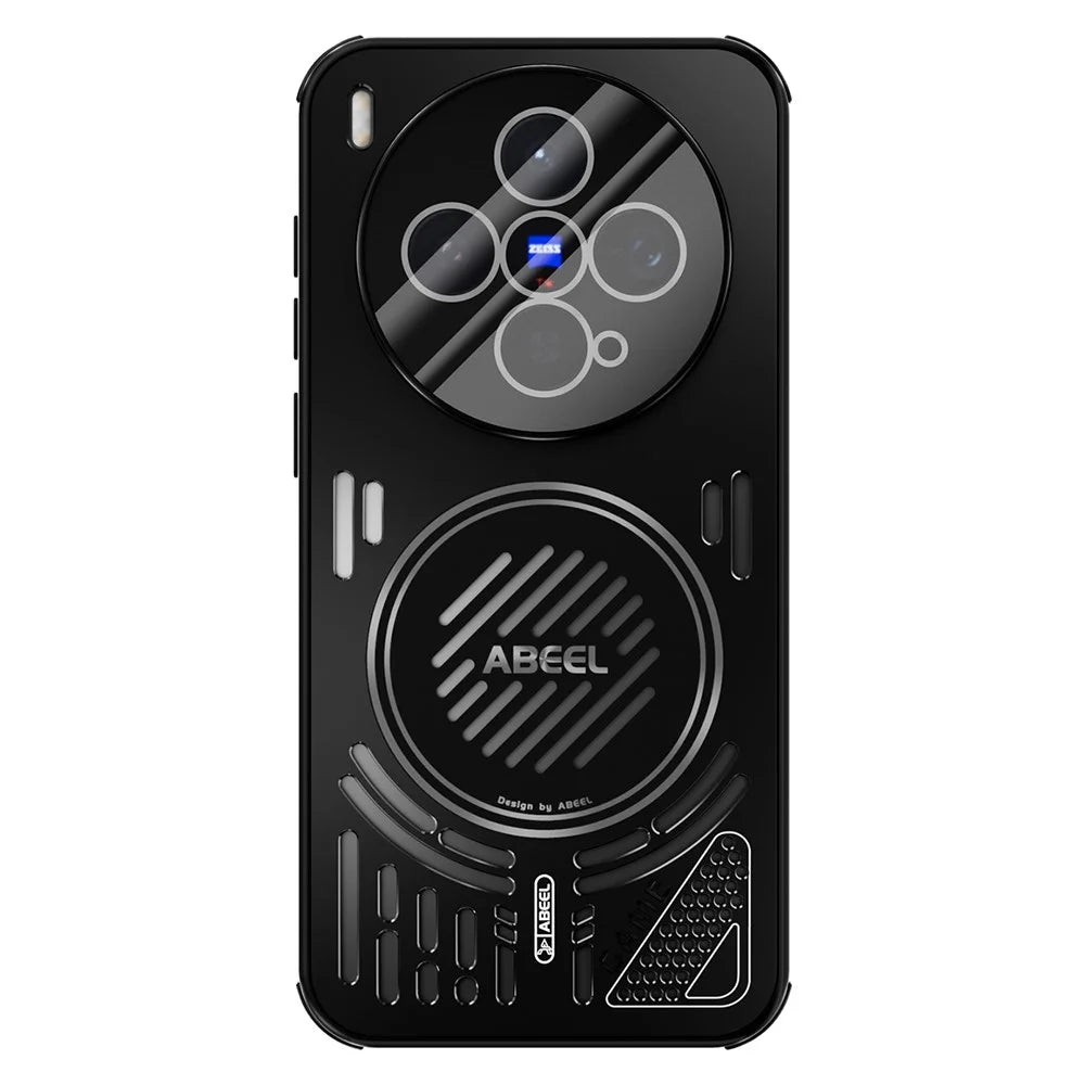 ABEEL For vivo X300 5G Magnetic Case Aluminium Alloy + PC + TPU Hollow Heat Dissipation Phone Cover - Black - 1