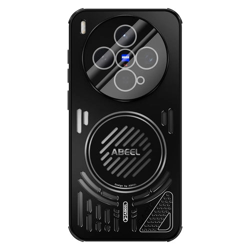 ABEEL For vivo X300 5G Magnetic Case Aluminium Alloy + PC + TPU Hollow Heat Dissipation Phone Cover - Black - 1