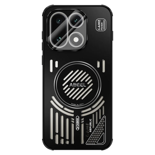 ABEEL For OnePlus 15 5G Magnetic Case Aluminium Alloy + PC + TPU Hollow Heat Dissipation Phone Cover - Black - 1