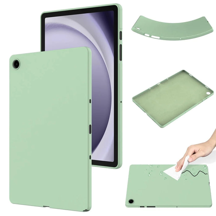 For Samsung Galaxy Tab A11+ Case Liquid Silicone Anti-Scratch Tablet Cover - Green - 1