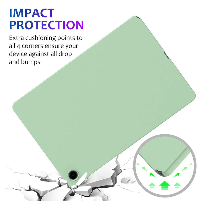 For Samsung Galaxy Tab A11+ Case Liquid Silicone Anti-Scratch Tablet Cover - Green - 3