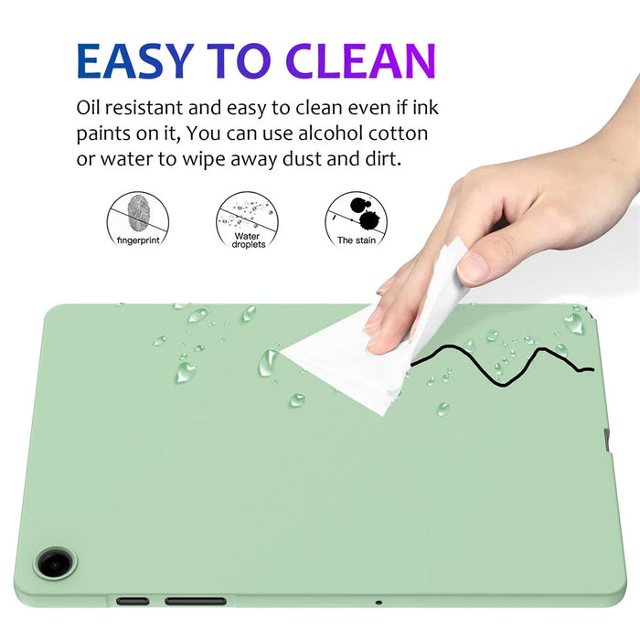 For Samsung Galaxy Tab A11+ Case Liquid Silicone Anti-Scratch Tablet Cover - Green - 4