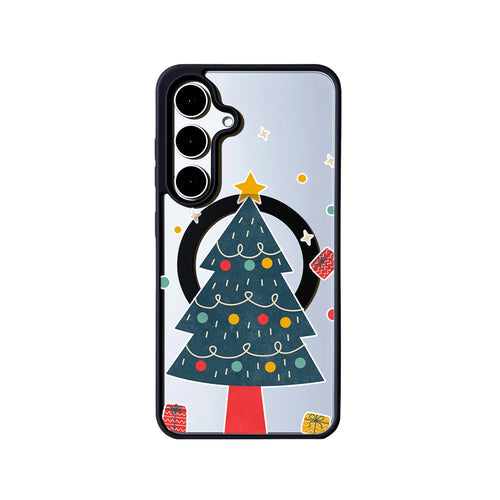 EYCASE For Samsung Galaxy S25+ Christmas Series Magnetic Case  Pattern Print TPU + Acrylic Cover - Minimalist Christmas Tree - 1