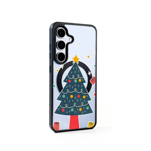 EYCASE For Samsung Galaxy S25+ Christmas Series Magnetic Case  Pattern Print TPU + Acrylic Cover - Minimalist Christmas Tree - 2