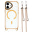 For iPhone 16 Plus Case Compatible with MagSafe PC TPU Phone Cover with Adjustable Lanyard / Camera Frame Kickstand - Brown - 1