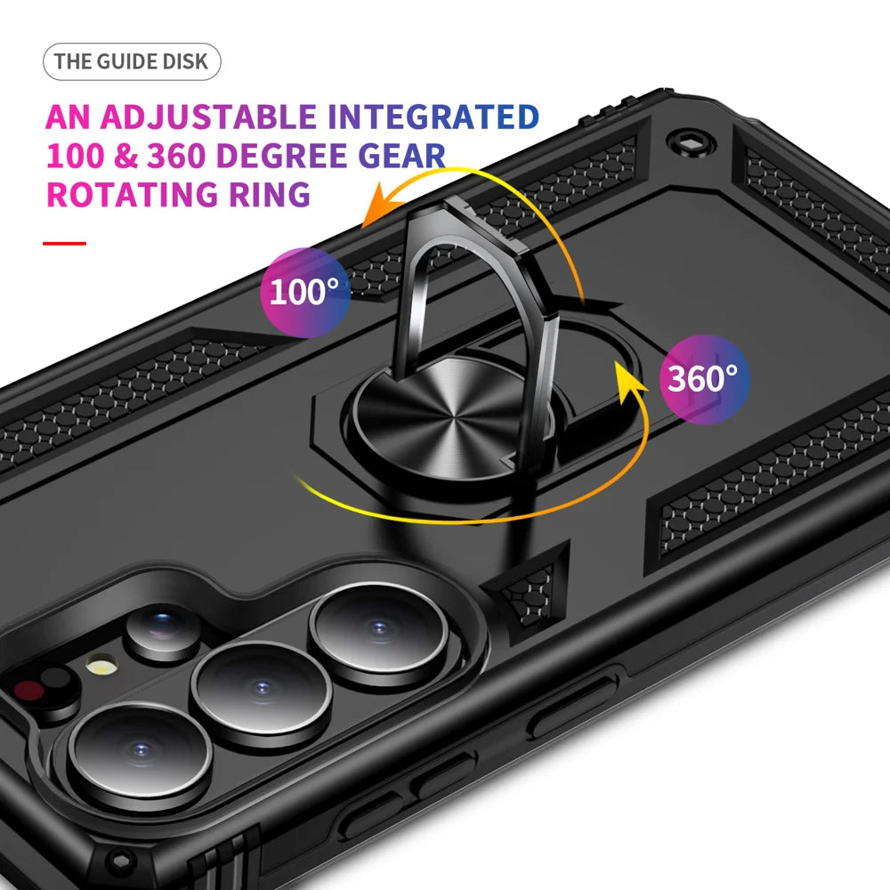 For Samsung Galaxy S26 Ultra Case PC + TPU Phone Cover with Kickstand - Black - 3