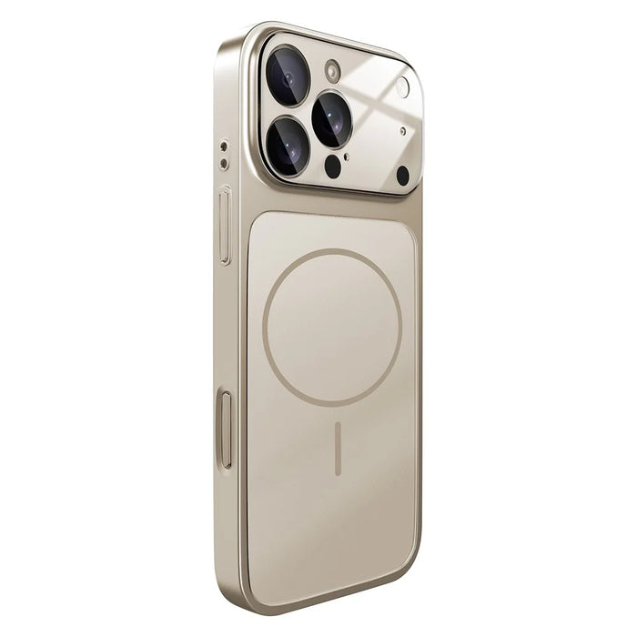 For iPhone 14 Pro Max Case Compatible with MagSafe AG Matte Glass Shockproof Phone Cover - Titanium Grey - 1