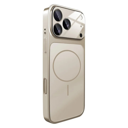 For iPhone 17 Pro Max Case Compatible with MagSafe AG Matte Glass Shockproof Phone Cover - Titanium Grey - 1