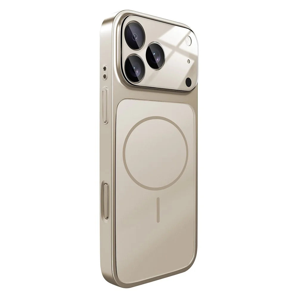 For iPhone 17 Pro Max Case Compatible with MagSafe AG Matte Glass Shockproof Phone Cover - Titanium Grey - 1