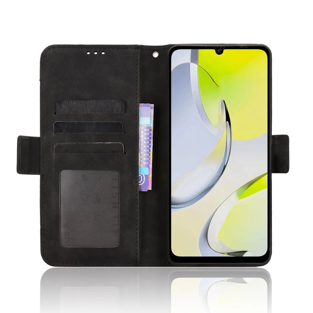 For ZTE Blade A76 4G Leather Case Phone Wallet Cover with Multiple Card Slots - Black - 5