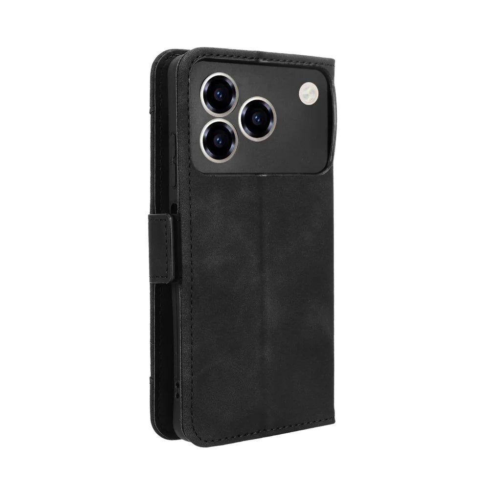 For ZTE Blade A76 4G Leather Case Phone Wallet Cover with Multiple Card Slots - Black - 7