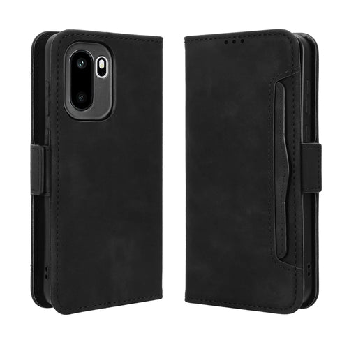 For OnePlus Ace 6 5G / 6T 5G / 15R 5G Leather Case Phone Wallet Cover with Multiple Card Slots - Black - 1